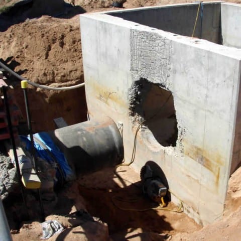 Cutting a wall out of a pit